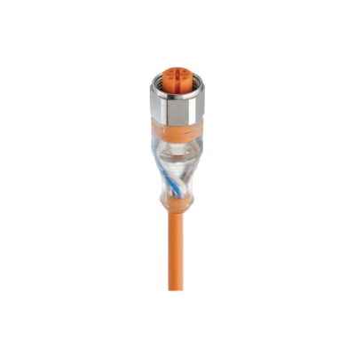 M12 A-code vrouwelijk met LED PVC oranje F&B